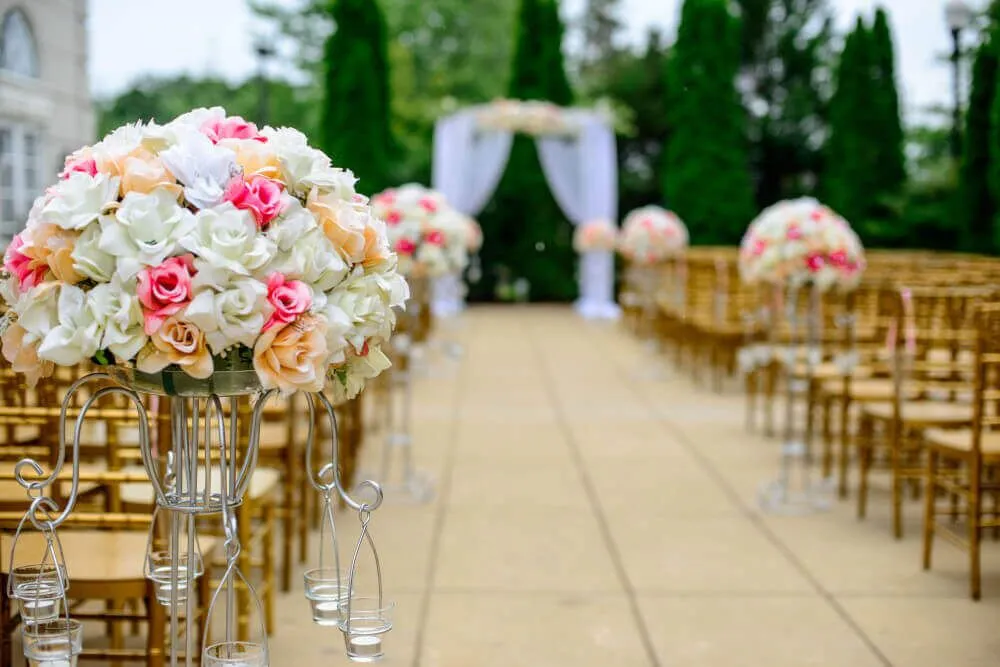 outdoor wedding seating before ceremony